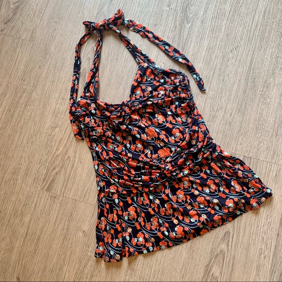 NWT Anthropologie Rio Rac Cherry Halter Top S - Picture 3 of 12
